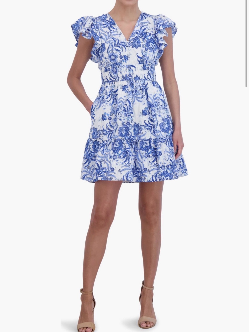 Eliza J Fit & Flare Cotton Dress